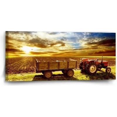 Sablio Obraz Traktor s vlečkou - 110x50 cm