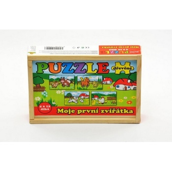 Teddies 00512014 Puzzle Moje první zvířátka 4x12 dílků