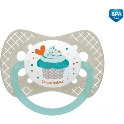 Canpol Babies utišujúci Cupcake silikón symetrický B sivá