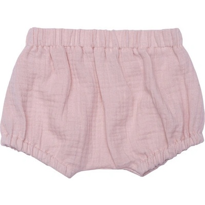 MUFFIN MODE kraťasy z mušelínu Muslin Bloomers GOTS světlé růžové
