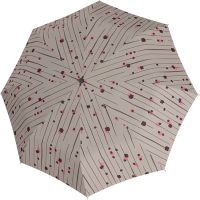Knirps T.760 dot art taupe elegantní holový vystřelovací deštník béžový