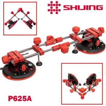 SHIJING Вакуум вендуза, двойна, ъглова, shijing p625a, 203 мм, до 190 кг, с манометър (uni-012115)