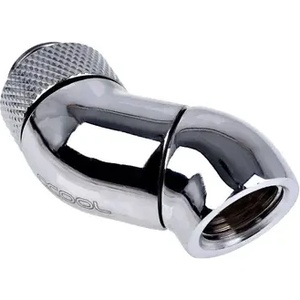 Alphacool Ъглов адаптер Alphacool Eiszapfen, 2 x 45°, G1/4 външна към G1/4 вътрешна резба, Сребрист (AC-1011180) - xtreme