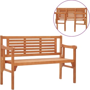 vidaXL Сгъваема градинска пейка, 120 cм, евкалиптово дърво масив (47293)