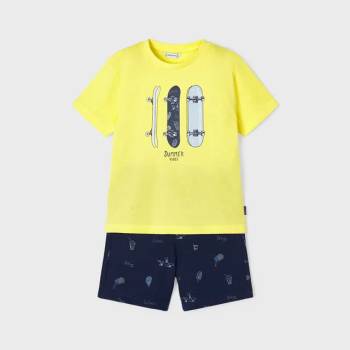 Image 1 of Mayoral Комплект с бермуди на щампи и жълта тениска за момче Майорал