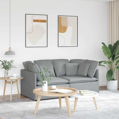 vidaXL Modulární pohovka s polštáři textil světle šedá 11461.3321237
