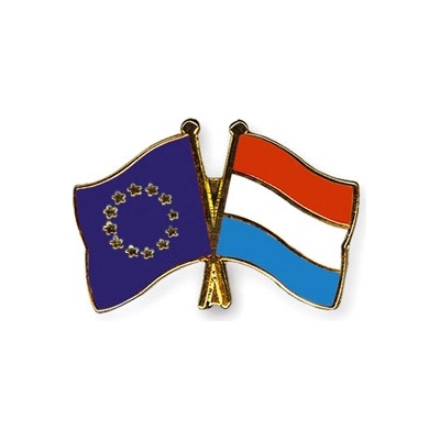 Odznak (pins) 22mm vlajka EÚ + Luxembursko - farebný