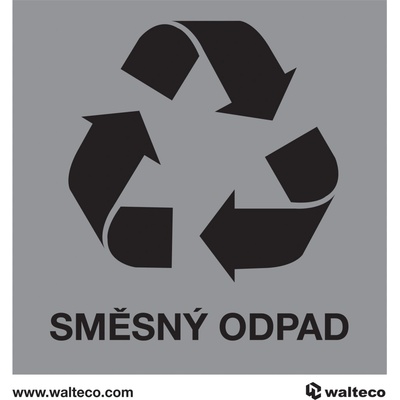 Walteco Recyklácia - zmesový odpad, 92x92mm, samolepka Množstvo: 1 ks , 21180