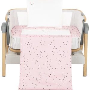 KikkaBoo Бебешки спален комплект за мини кошара Kikkaboo - Bear with me, Pink, 3 части (41101030163)