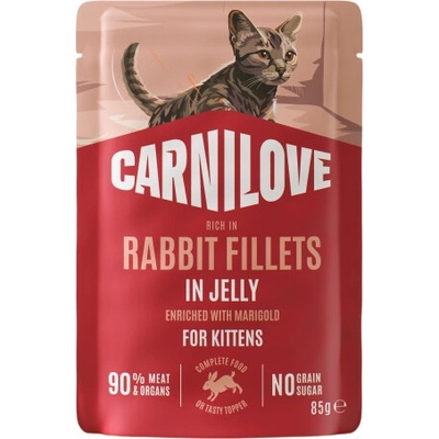 Carnilove Cat Pouch Jelly Rabbit & Marigold Kittens 85 g