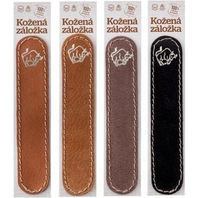 Býk - kožená záložka do knihy Barva kůže: Medová semiš (D39), Barva ražby: Zlatá