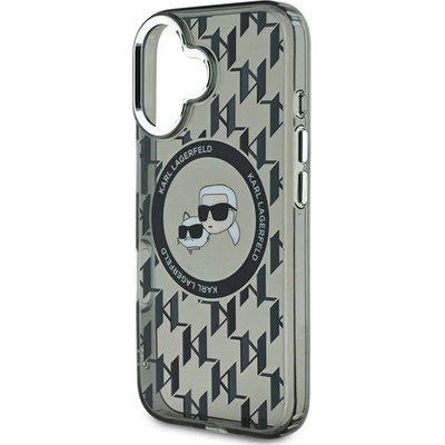 CG Mobile iPhone 16 KARL LAGERFELD IML MONOGRAM K&CH HEADS MAGSAFE Силиконов удароустойчив протектор за телефон, MagSafe, ЧЕРЕН KLHMP16SHMCKMHK (KLHMP16SHMCKMHK)