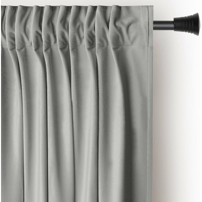 Svetlosivý zamatový dimout záves 140x270 cm Pleat – Restilo