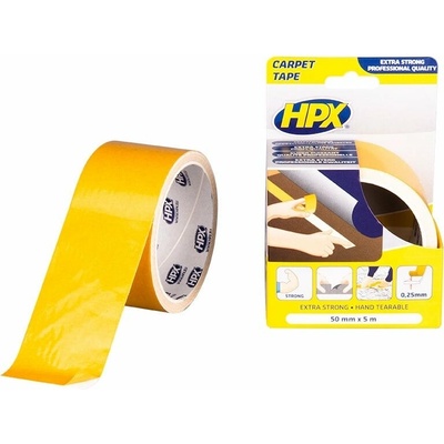 HPX Extra silná obojstranná kobercová páska z textílie 50 mm × 5 m