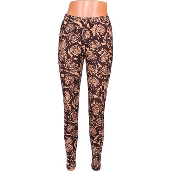 Еластичен клин в тъмнокафяво с ефектни рози в светлокафяво