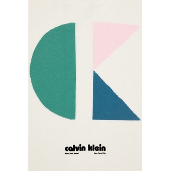 Calvin Klein Памучен пуловер Calvin Klein Jeans мъжки в бяло от лека материя LV04RC303G (LV04RC303G)