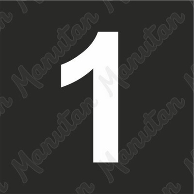 Šablona číslice 1, plast 470 x 470 x 0,5 mm výška číslice 320 mm