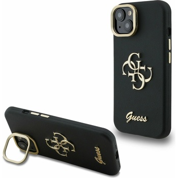 GUESS PU Grained 4G Logo Stand Camera Frame Заден калъф за iPhone 13 Черен Guess | Cheren | ЖЕНИ | UNI