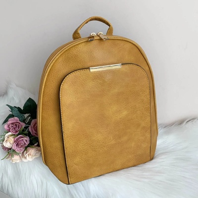 Жълта Кожена Раница - Модел b902