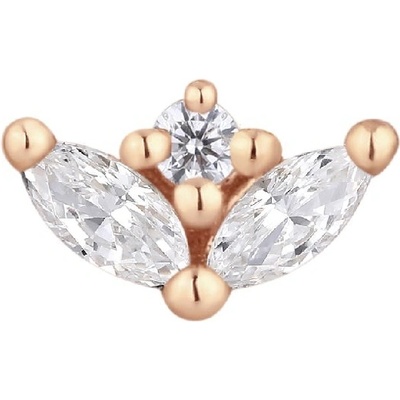 Buddha jewelry Buddha jewelry Bezzávitová koncovka piercingu Pur ze 14 kt zlata 585/1000 se zirkony Růžové zlato