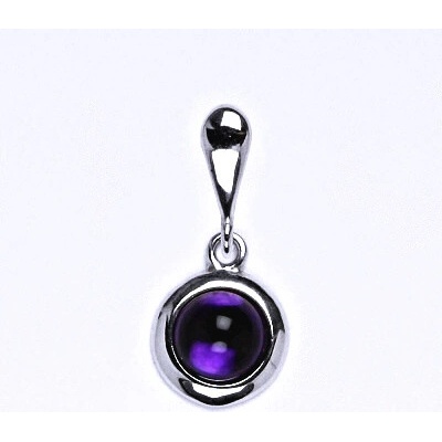 Čištín Zlatý přívěsek bílé žluté zlato přírodní kámen Ametyst P 1471