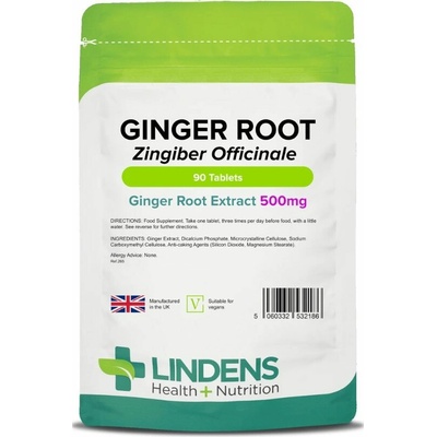 Lindens Health + Nutrition Zázvor 500 mg 90 tabliet