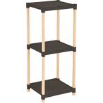 TopMebel Етажерка за под дървена - пластмасова в натурален - черен цвят 28x25x72см