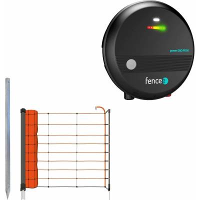 Sada ohradníku s vyztuženou elektrickou sítí pro ovce a kozy 90 cm – kombinovaný DUO zdroj 5 J