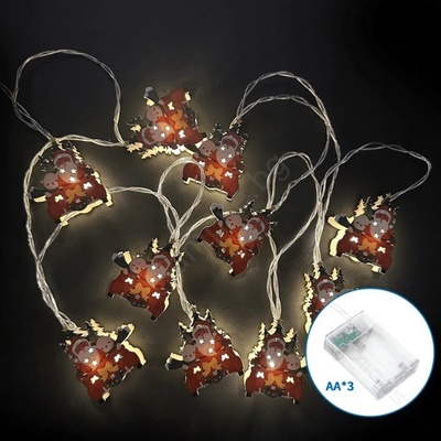 Aigostar - LED гирлянд 10xLED/3xAA 1, 5m топла бяла шейни (AI2219)