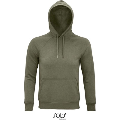 Sol's Stellar Unisex bio mikina s kapuc. zelená khaki