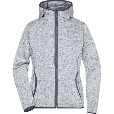 James & Nicholson Dámska mikina s kapucňou na zips JN588 Svetlý melír / tmavošedá