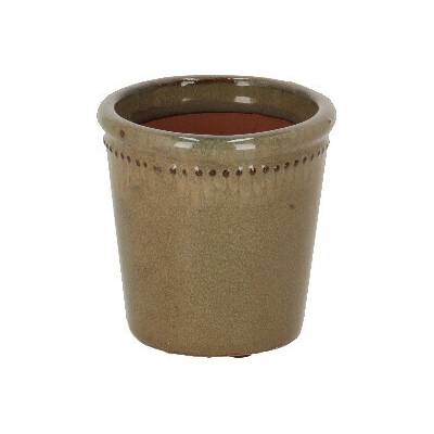 Esschert Design Květináč glazovaný, zelená, 10cm PP023
