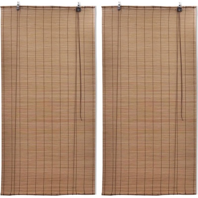 vidaXL Zatemňovací rolety z bambusu 2 ks 80 x 160 cm hnědé