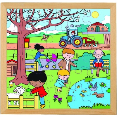 Educo Голям дървен пъзел Educo, Сезони - Пролет (900000118-1)