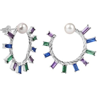 Silver Cat se zirkony a perličkami SC350