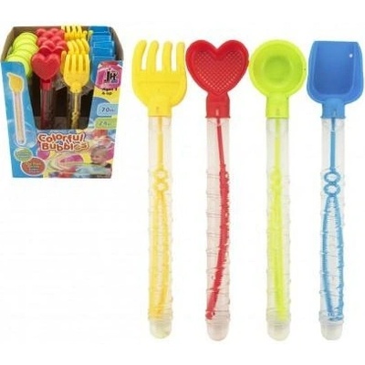 Bublifuk 70ml trubica 28cm s náradím na piesok plast 4 druhy
