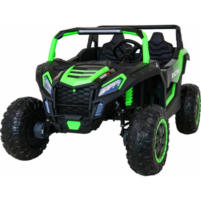 Beneo Elektrické autíčko UTV XXL 24V zelená dvoumístné výkonný motor s diferenciálem odpružené zadní nápravy nastavitelný volant