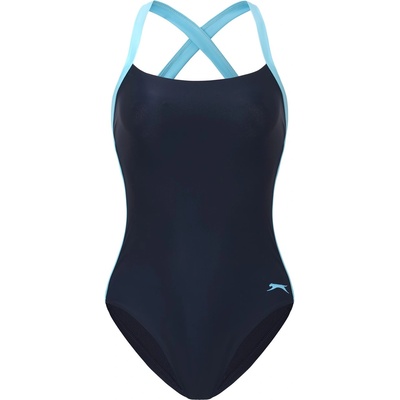 Slazenger Дамски бански костюм Slazenger Wide Tie Back Suit Womens - Navy