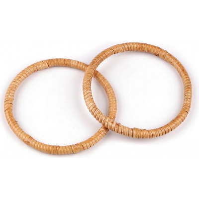 Prima-obchod Ratanová ucha / kruhy k výrobě tašek a košíků Ø13; 15 cm, barva 1 (13 cm) přírodní stř.