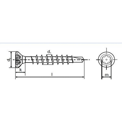 Vrut WINTECH kov. MKE-S 4,0 x 35 vrták, ZB / balení 1 000 ks