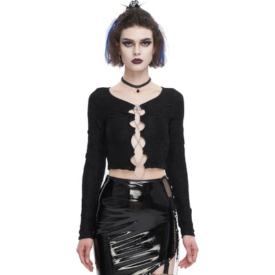 Devil fashion дамска тениска с дълъг ръкав (топ) DEVIL FASHION - Black - TT257