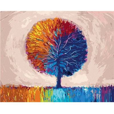Zuty Malování Podle Čísel Barevný Strom 80 x 100 Cm Plátno Rám