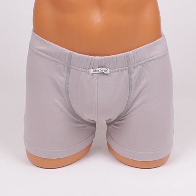 Мъжки памучен боксер в светлосиво