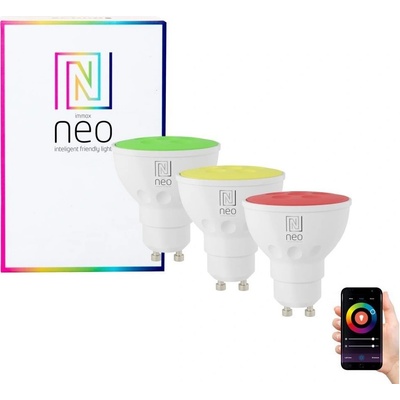 Immax Neo NEO 07777C SADA 3x LED RGB+CCT Stmievateľná žiarovka GU10/4,8W/230V Tuya IM1276