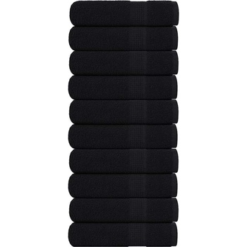 vidaXL Кърпи за ръце 10 бр черни 50x100 см 360 gsm 100% памук (136952)