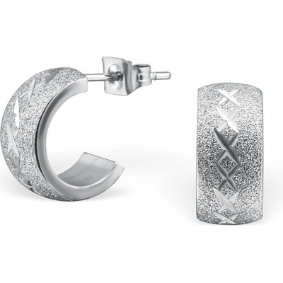 All4Silver oceľové náušnice piesok M26599