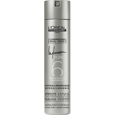 L'Oréal Infinium Pure hypoalergénny lak na vlasy s extra silnou fixáciou bez parfumácie 300 ml