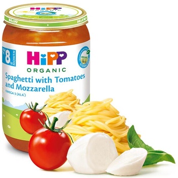 Hipp Био ястие Hipp - Спагети с домати и моцарела, 220 g (6400)