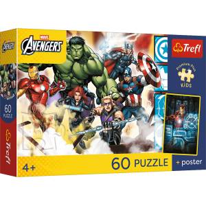 Trefl - Puzzle Avengers: Stronger Together + poster - 40 - 99 piese