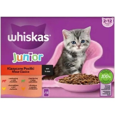 Whiskas vrecko mp junior mixovaný výber v šťave 12x85 g